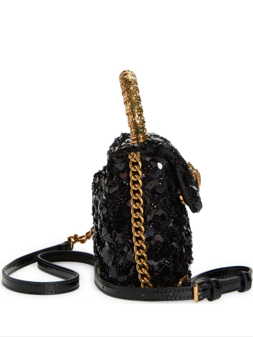 Kurt Geiger Mini Purse Newest Elegany Black Sequin Women's Stylish Crossbody Bag - Picture 4 of 8